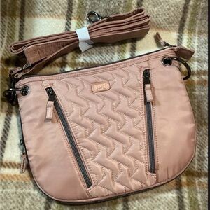 Lug Quilted Dusty Rose Crossbody Bag with RFID